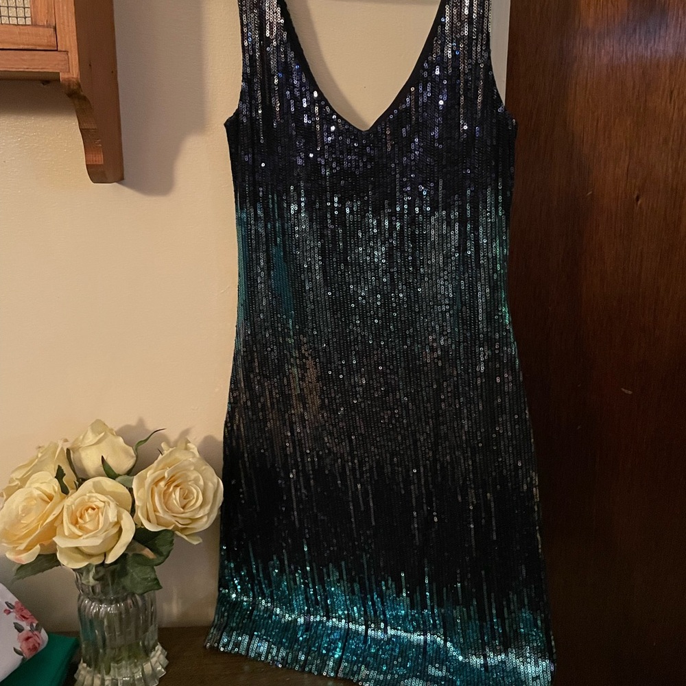 Charlotte Russe sparkly dark/light blue mini dress